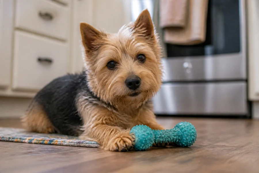 Dog enjoying natural chew treat photo 3