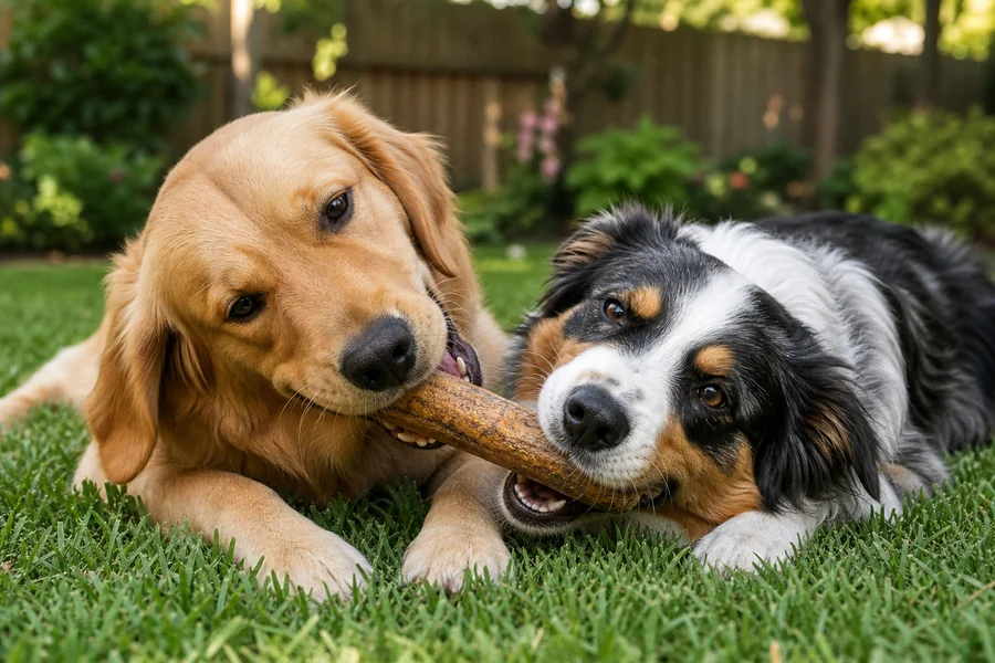 Dog enjoying natural chew treat photo 4