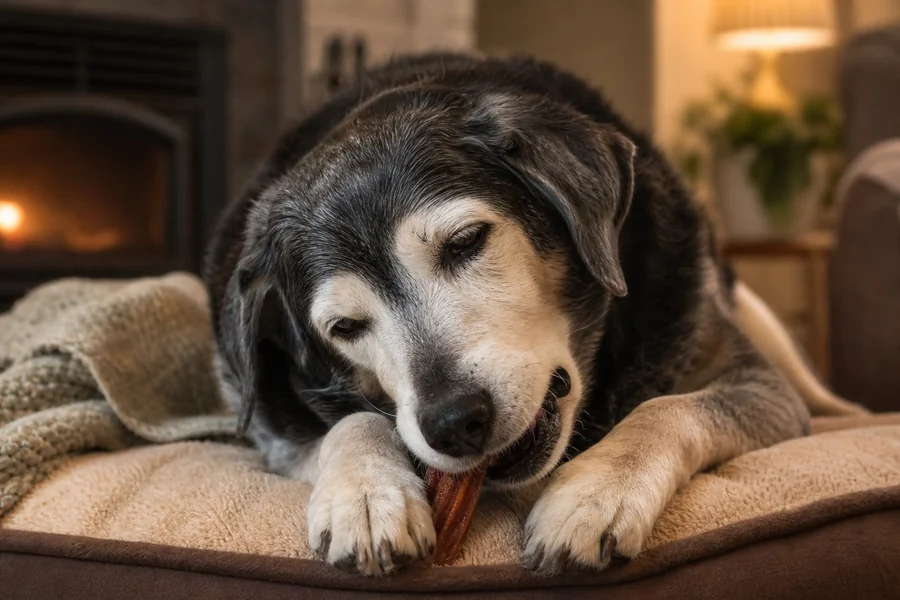 Dog enjoying natural chew treat photo 5