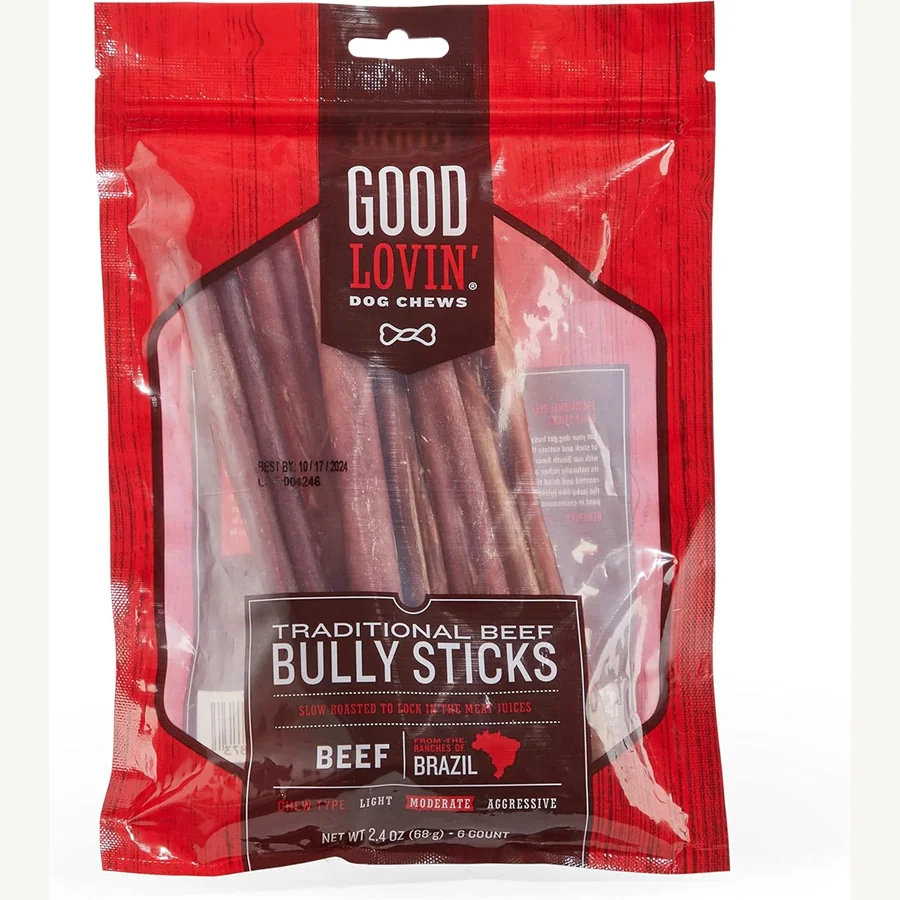 Good Lovin traditional beef bully sticks six count package