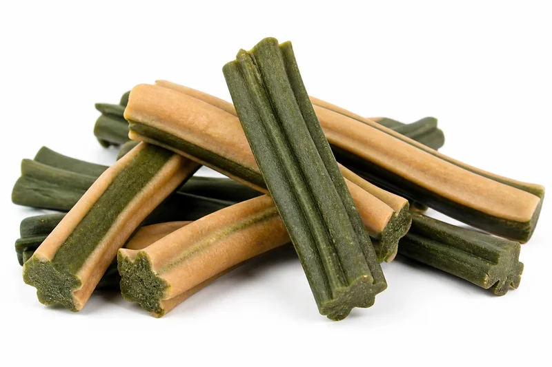 Vegetable based no-rawhide dog chews